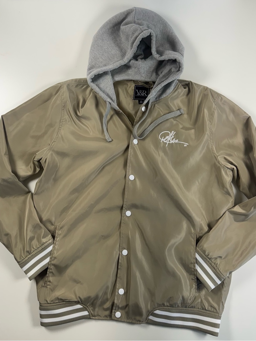Young & Reckless Olive Bomber Jacket with Gray Hood